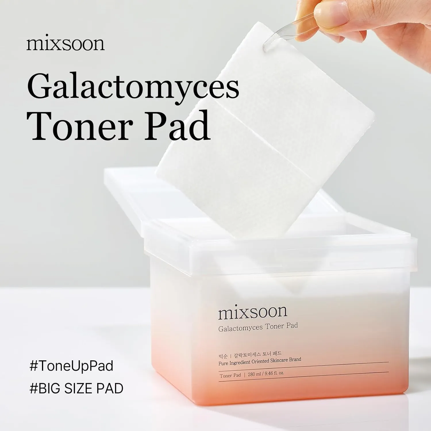 mixsoon Galactomyces Toner Pad,Fermented Nutrition, Galactomyces, Dual-Textured Pad (280ml/9.46fl.oz/(60 Sheets)