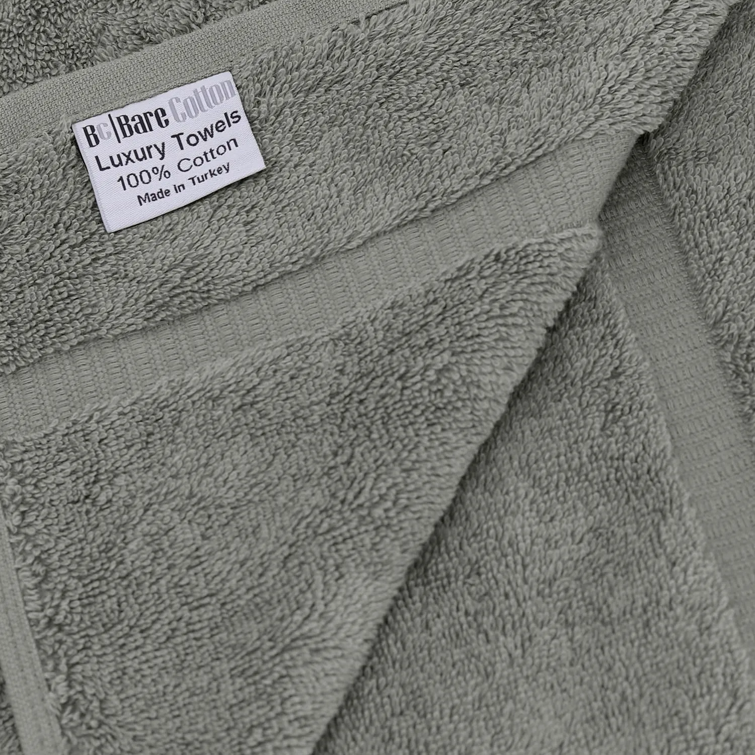 Monogrammed Towel Set, Personalized Gift, Set of 3- Silver Block Letter Embroidered Towel - Extra Absorbent 100% Turkish Cotton - Soft Terry Finish - Initial H Gray