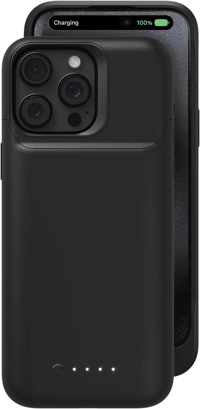 mophie Juice Pack iPhone 15 Pro Max Battery Case - Legendary Power & Protection - Up to 50% Extra Battery, 6ft Drop Safety, Eco-Friendly Design, Black