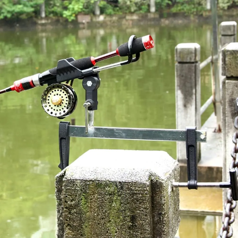 Multi-Functional Fishing Rod Bracket 360° Rotatable Fishing Rod Holder for Boat and Dock