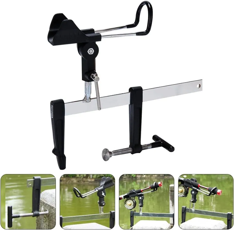 Multi-Functional Fishing Rod Bracket 360° Rotatable Fishing Rod Holder for Boat and Dock
