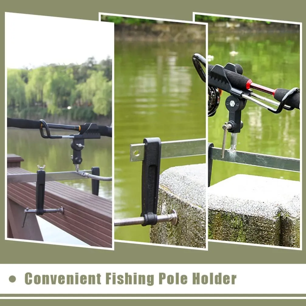 Multi-Functional Fishing Rod Bracket 360° Rotatable Fishing Rod Holder for Boat and Dock