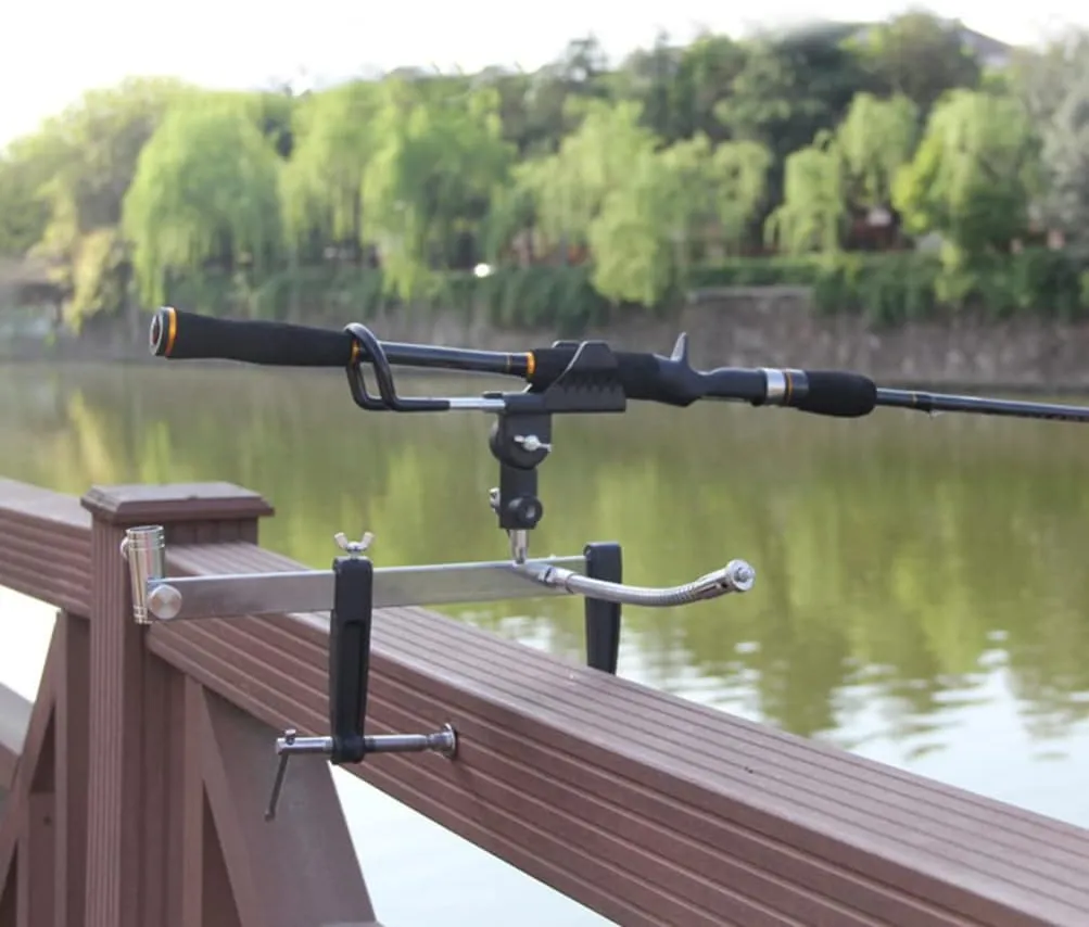 Multi-Functional Fishing Rod Bracket 360° Rotatable Fishing Rod Holder for Boat and Dock