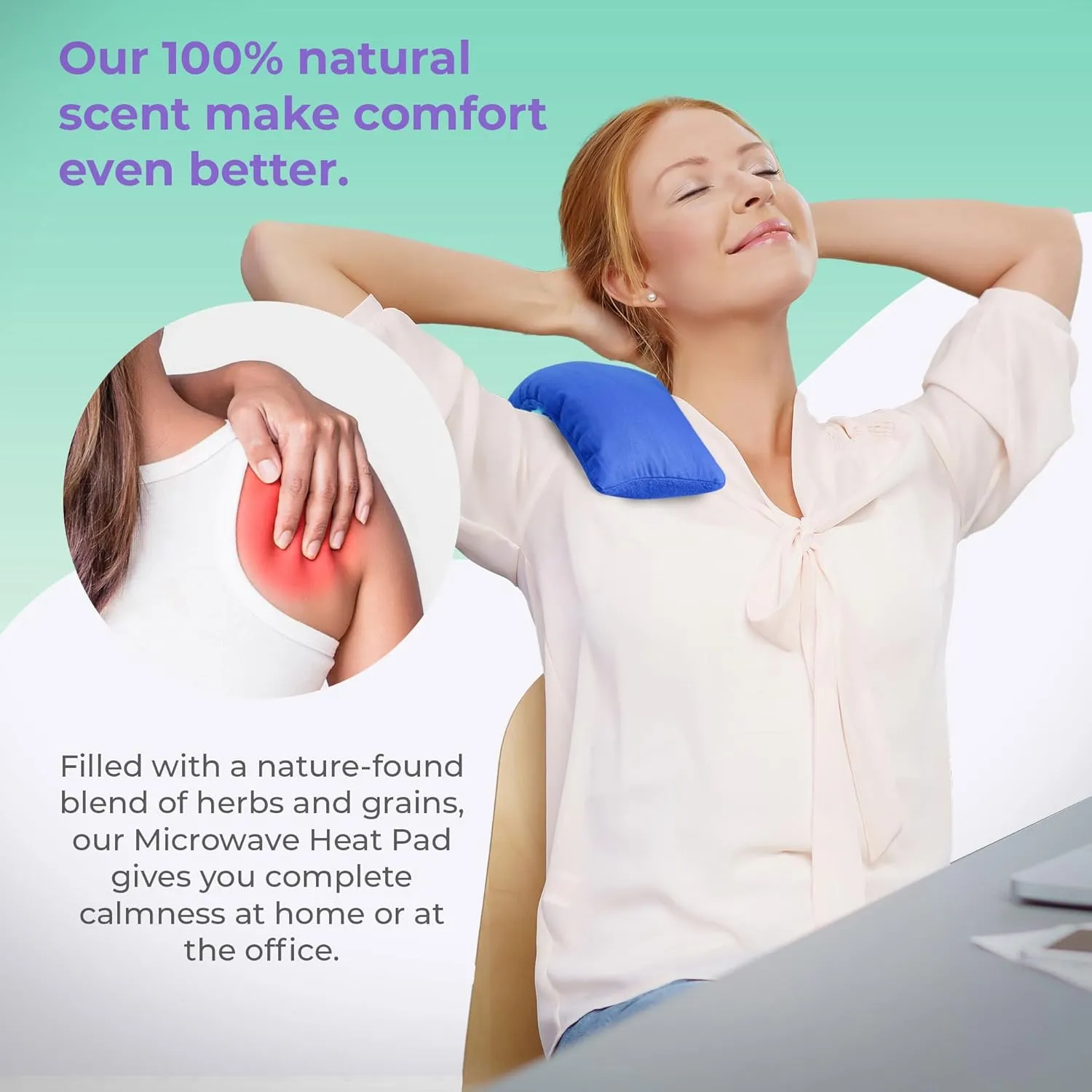 My Heating Pad for a Better Comfort - Moist Microwavable Heating Pads for Joint Pain and Sore Muscles - Microwave Hot Pack Heat Pad for Cramps - Chilled or Heated Pad Therapy Pillow - 2 Packs Blue