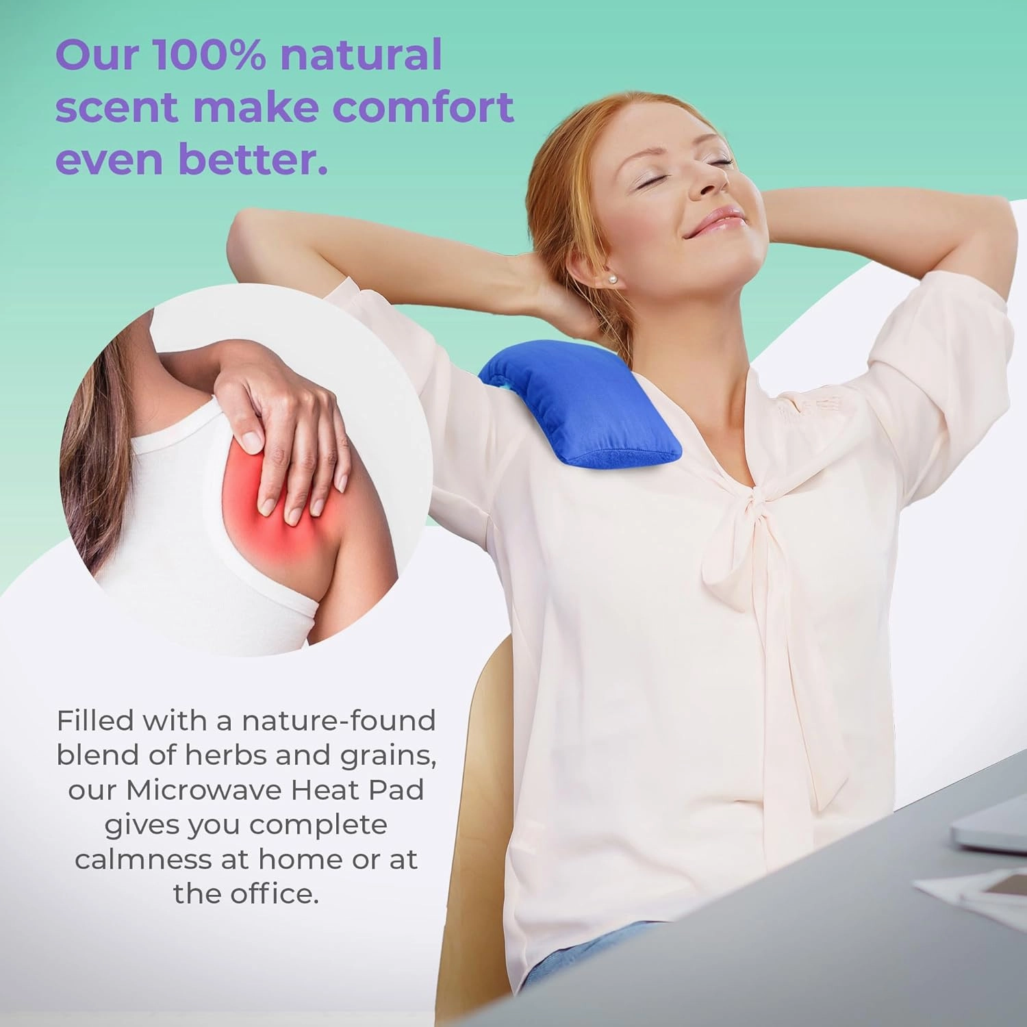 My Heating Pad for a Better Comfort - Moist Microwavable Heating Pads for Joint Pain and Sore Muscles - Microwave Hot Pack Heat Pad for Cramps - Chilled or Heated Pad Therapy Pillow - 2 Packs Blue