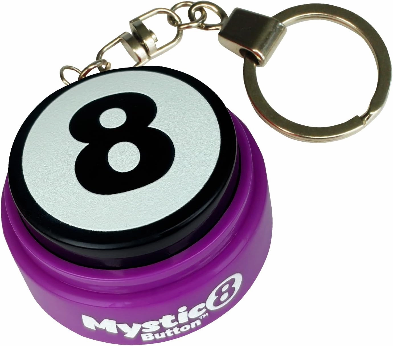 Mystic 8 Keychain Button - (15 Different Audio Answers) | New Generation of Traditional Mini Magic 8 Ball | Ask a YES or NO Question | White Elephant Gifts for Adults | Fortune Telling Ball
