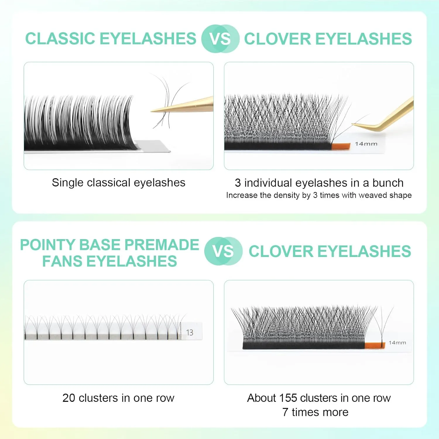NAGARAKU 3D W Shape Eyelash Extension 5 Trays in 1 pack Volume 0.07mm D curl 9/10/11/12/13mm Premade Fans Faux Mink Matte Black Cluster Easy Fanning False Lashes