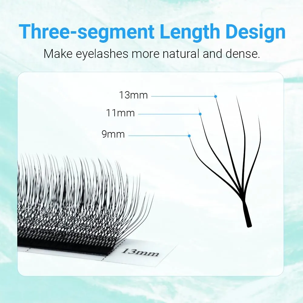 NAGARAKU 5D W Shape Eyelash Extension VERSION 2.0 lash Supplies Natural Soft Volume 0.07mm D curl 13mm Premade Fans PBT Matte Black Cluster W Lash Easy Fanning False Lashes yy Lashes