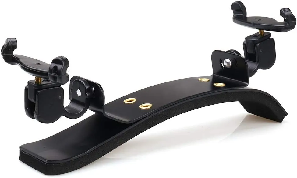 NANYI 4/4 Violin Shoulder Rest, Premium Large Arc aluminum alloy plate skeleton High strength sponge Comfortable violin shoulder pad -Black