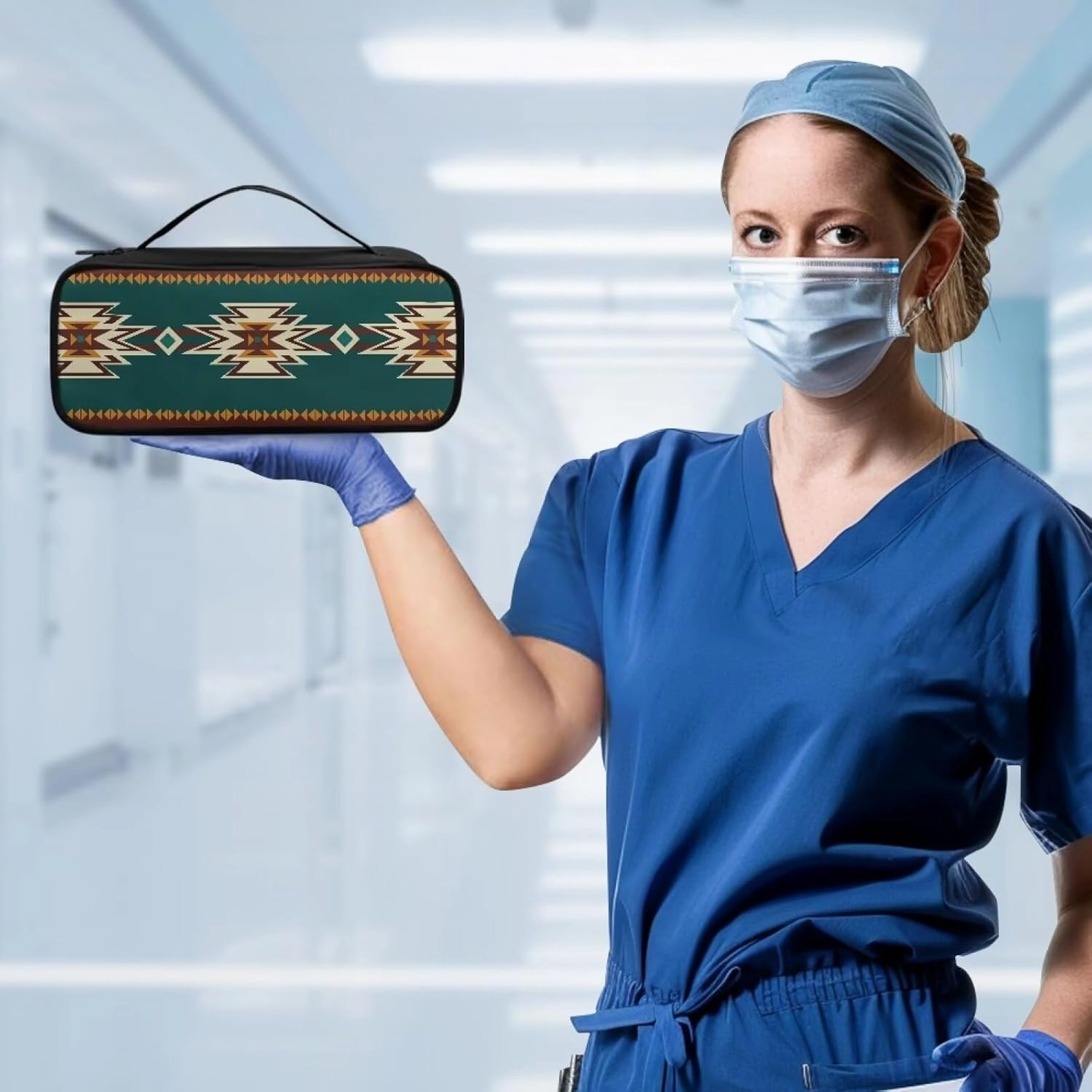 Native American Tribal Pattern Stethoscope Case Stethoscope Holder Slim Travel Storage Bag for 3M Littmann Classic III,3M Littmann Cardiology IV, Lightweight II S.E,ADC,MDF Stethoscope