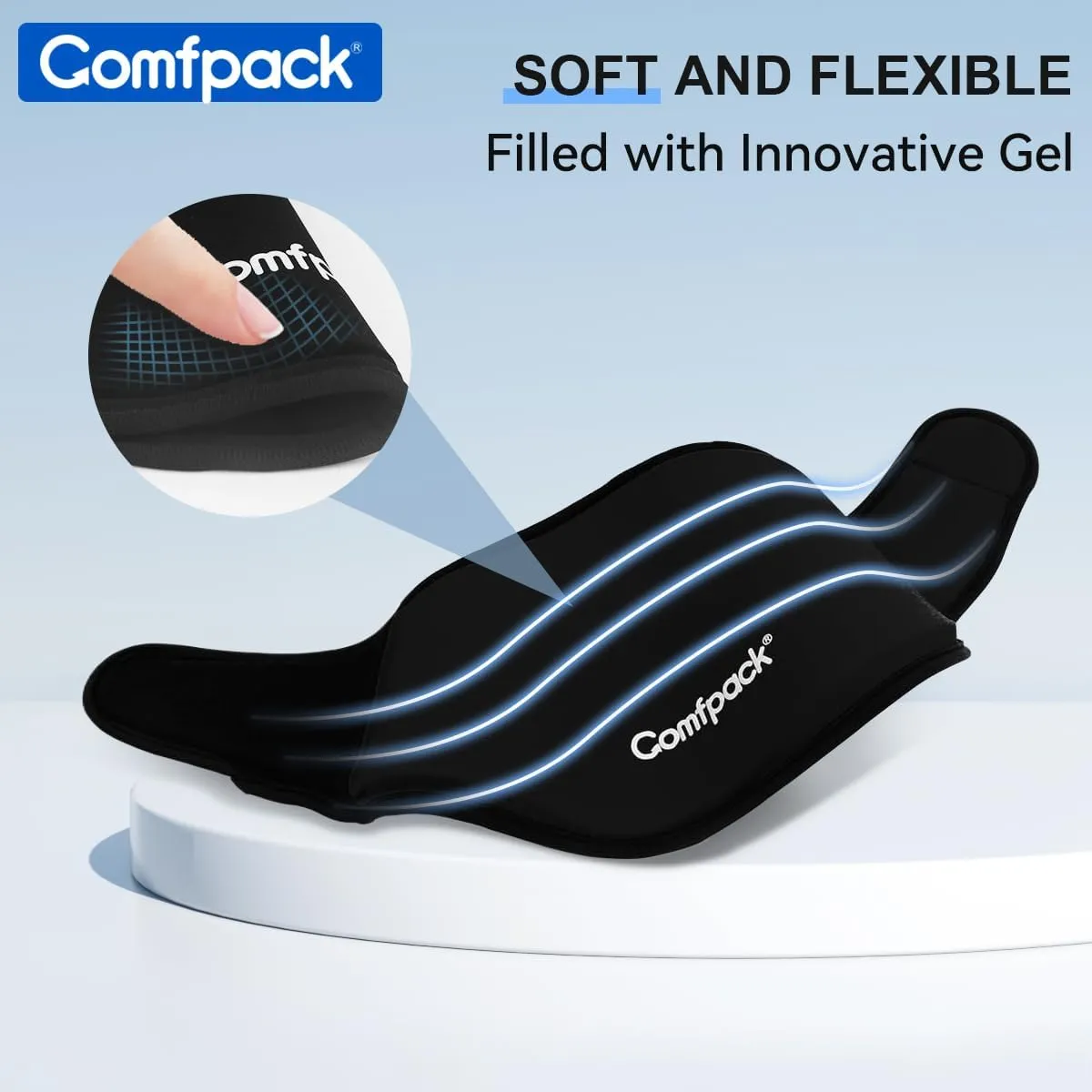 Neck Ice Pack Wrap for Pain Relief, Soft Cooling Pad for Cervical and Shoulder, Flexible Gel Ice Pack for Surgery, Injuries, Swelling, Stiffness, Office Pressure, Muscle Tension