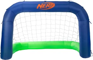 Nerf NERF AirGoal Inflatable Soccer Goal Set - Instant Blow Up Youth Goal   Foam Soccer Ball - Plug in Inflation in 10 Seconds - Kids Net Toy for Kids   5" Inch Mini Ball