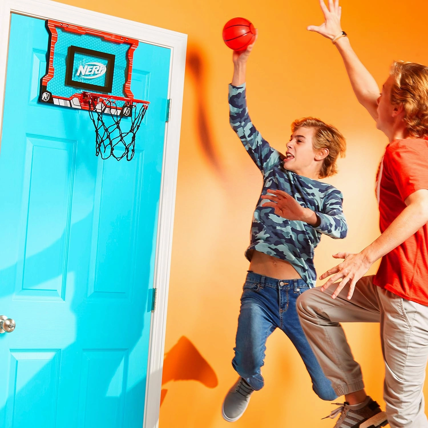 Nerf Basketball Hoop Set - Pro Hoop Mini Hoop Set with Mini Basketball - Steel Rim Great for Dunking