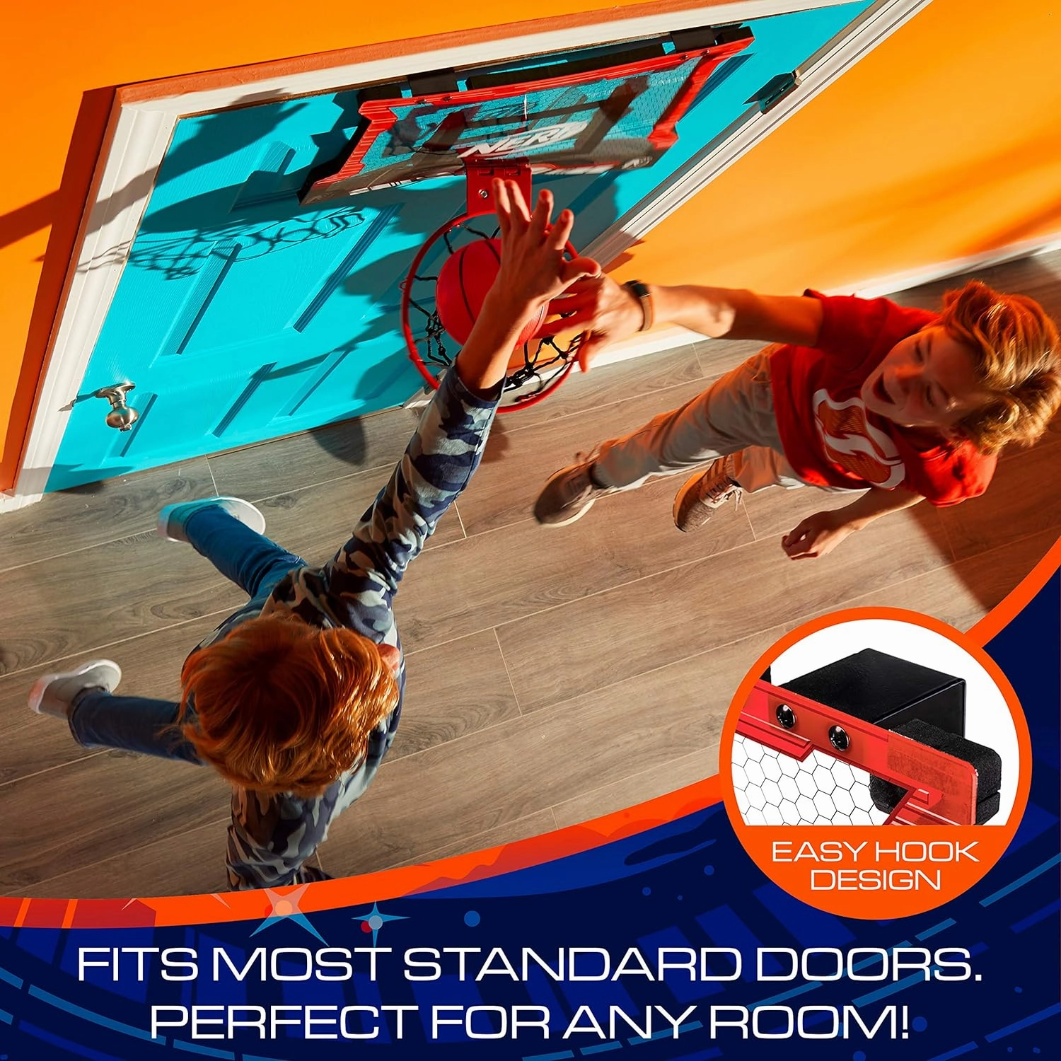 Nerf Basketball Hoop Set - Pro Hoop Mini Hoop Set with Mini Basketball - Steel Rim Great for Dunking