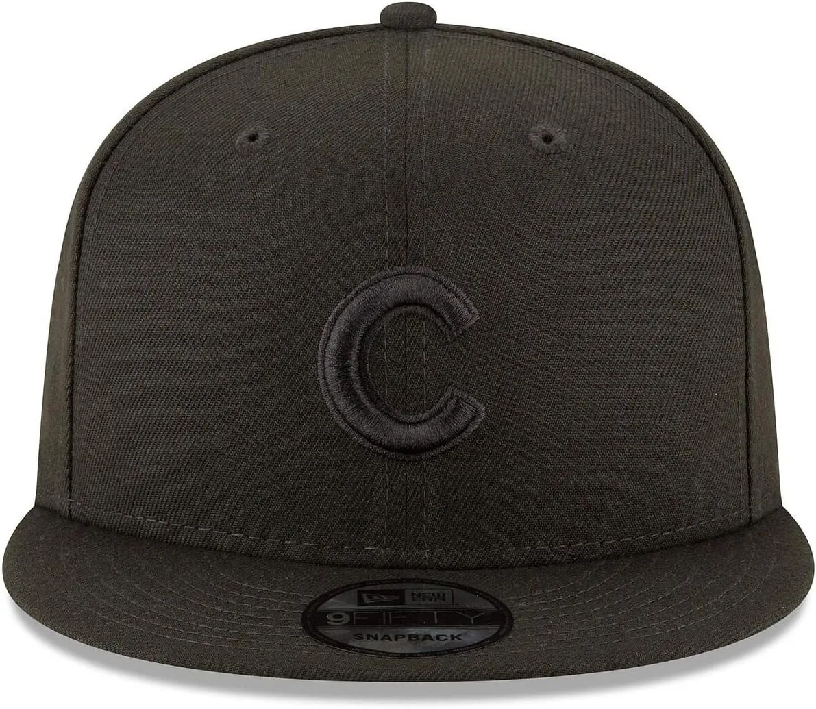 New Era MLB 9FIFTY Black Black Primary Logo Team Adjustable Snapback Hat Cap One Size Fits All