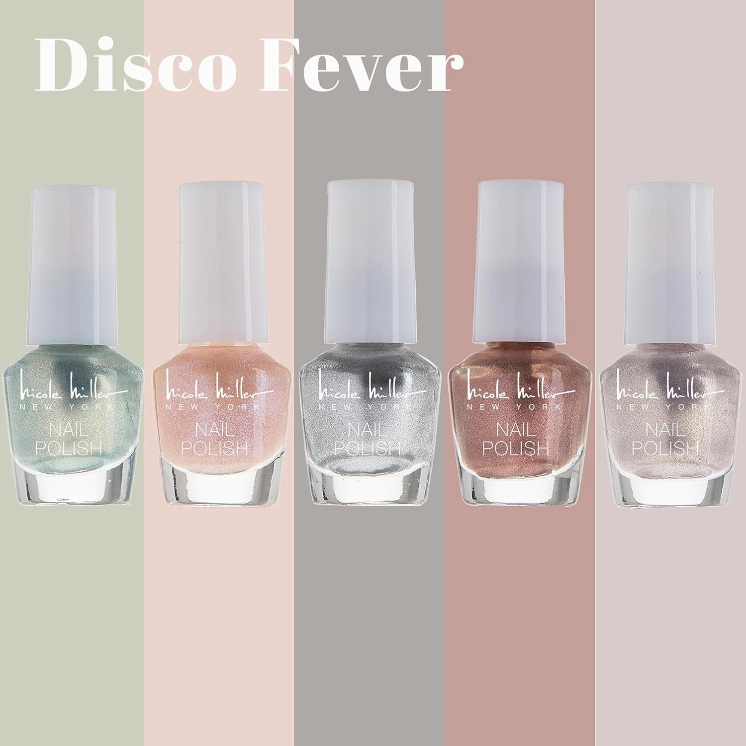 Nicole Miller Mini Nail Polish Set – Glossy, Vibrant Colors for Fingernails & Toenails, Floral Collection