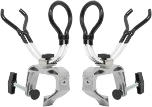NovelBee 2-Pack of Aluminum Alloy Boat Rods Holder with Clamp Adjustable Up and Down and 360 Degree Rotatable Fishing Rod Racks