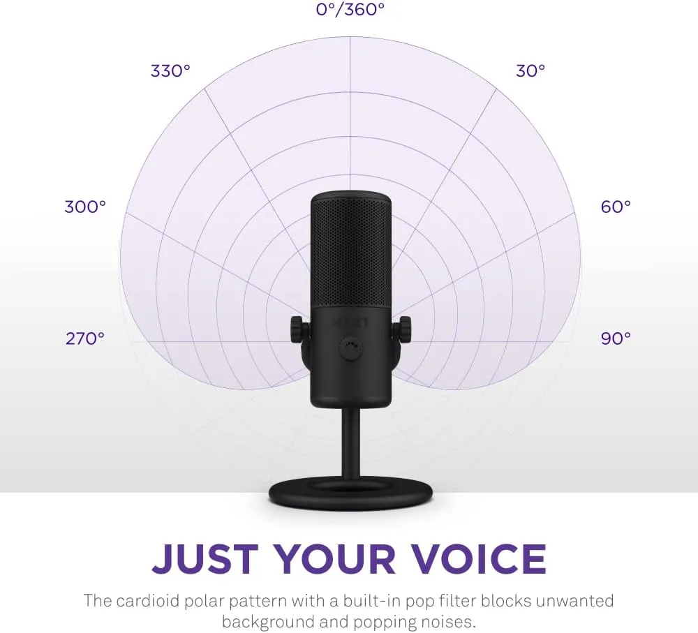 NZXT Capsule Mini - AP-WMMIC-B1 - USB Microphone – High Resolution – Cardioid Polar Pattern – Ideal for Streaming, Content Creation & Podcasting – Built-in Pop Filter – Adjustable Stand – Black