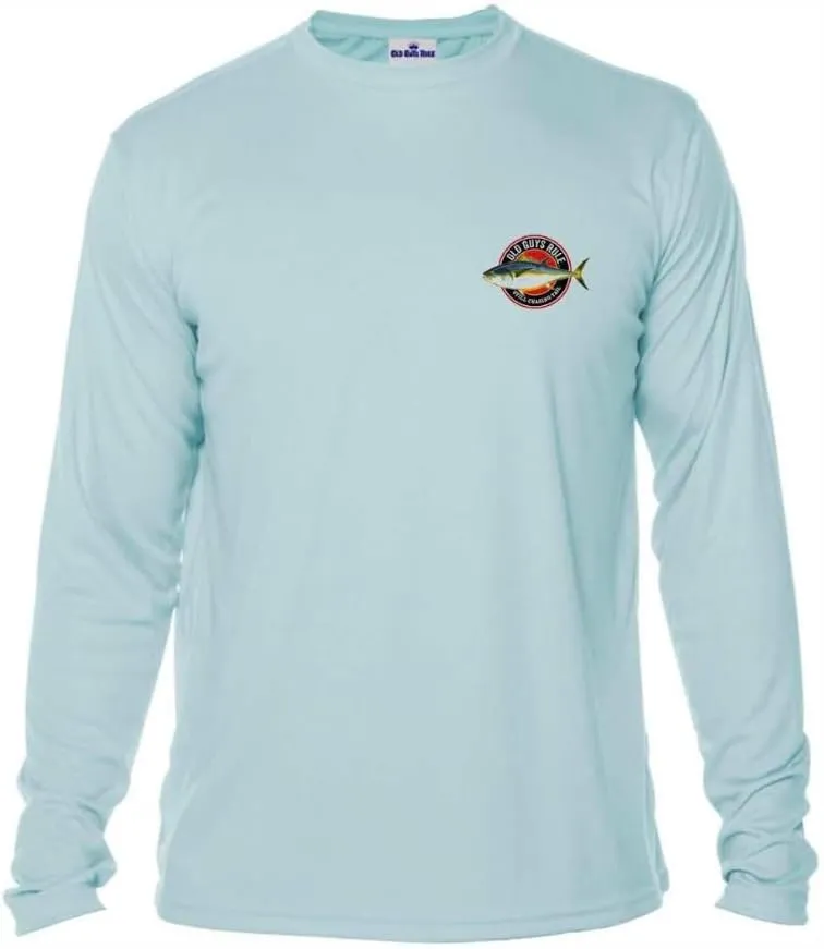 OLD GUYS RULE Men's UPF 50  Sun Protection Long Sleeve Fishing Shirt, Chasing Tail - Funny Father's Day, Birthday Gift