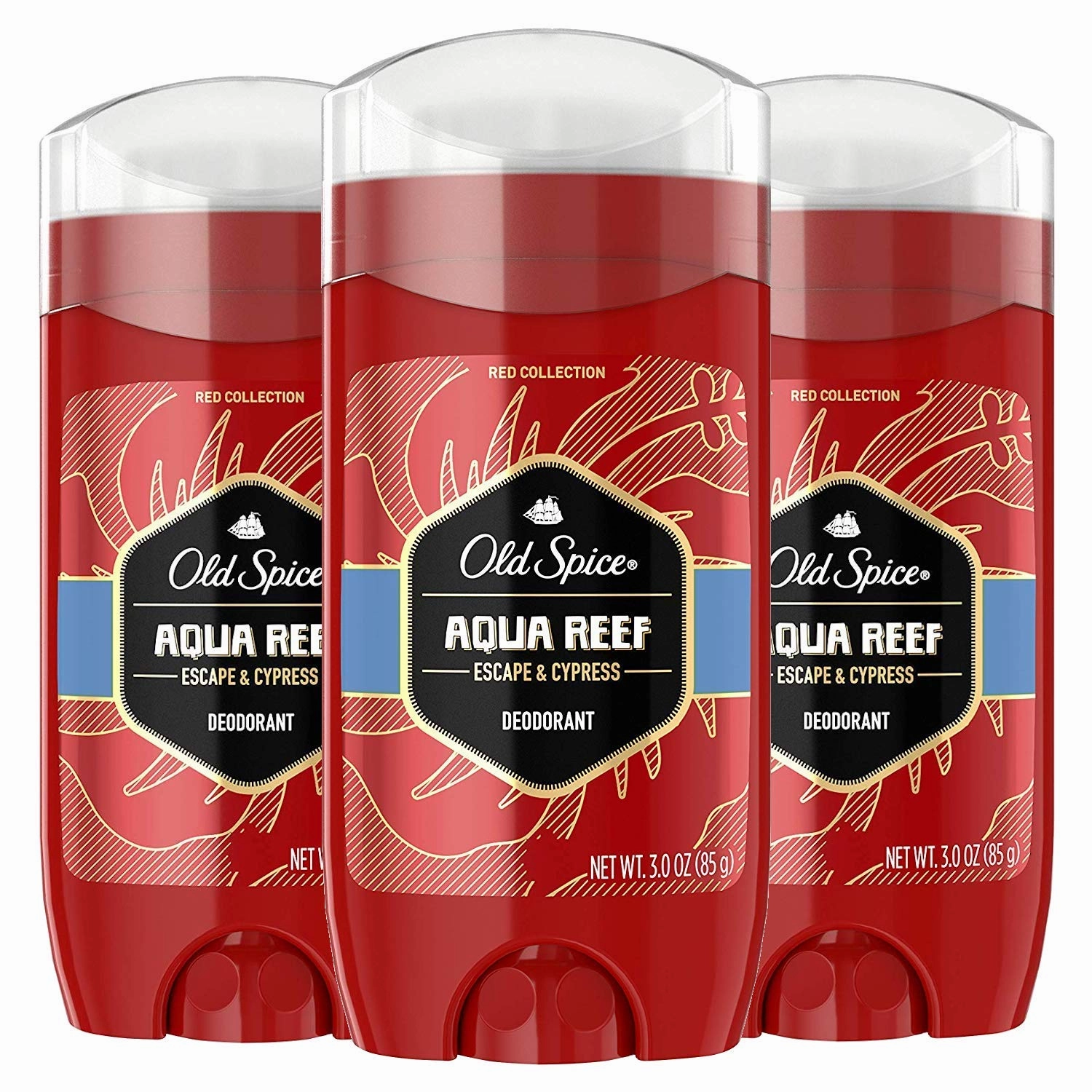 Old Spice Deodorant for Men Pure Sport Scent Red Zone Collection 3 Oz (Pack of 3) Packaging May Vary