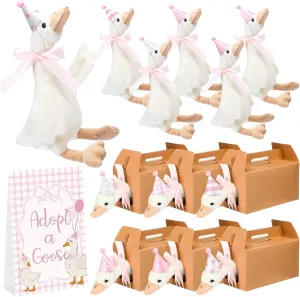 One Silly Goose Baby Shower Party Favors Swan Stuffed Animal Plush Toy and Mini Birthday Party Hats with Bow