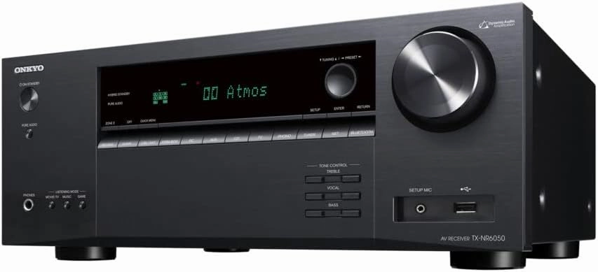 Onkyo TX-NR6050 7.2-Channel Network Home Theater Smart AV Receiver 8K/60, 4K/120Hz Black (Renewed)
