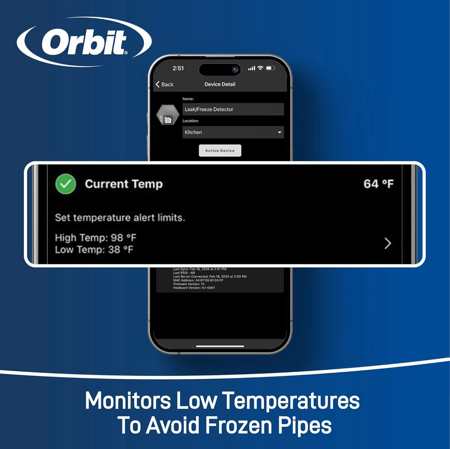 Orbit 71005 B-hyve Smart Flood Sensor - WiFi Water Leak Detector (5-Pack)