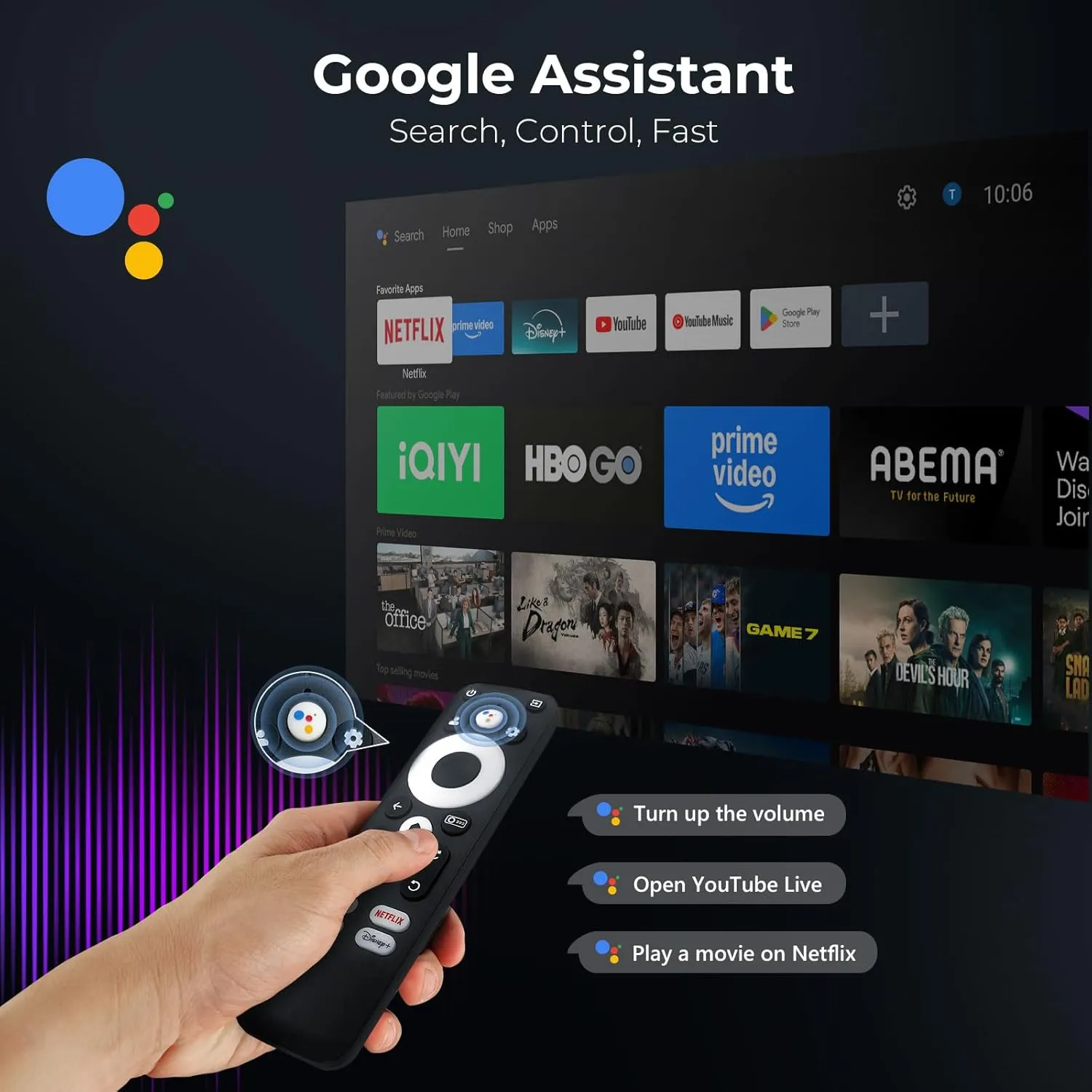 Outdoor-Projector-4K [1200 ANSI/Google TV/Voice Control] Smart Projector with WiFi 6 and Bluetooth, 10,000  Apps, AI Focus Portable Proyector with Netflix, Sovboi 1080P Audio Movie Home [180° Stand]
