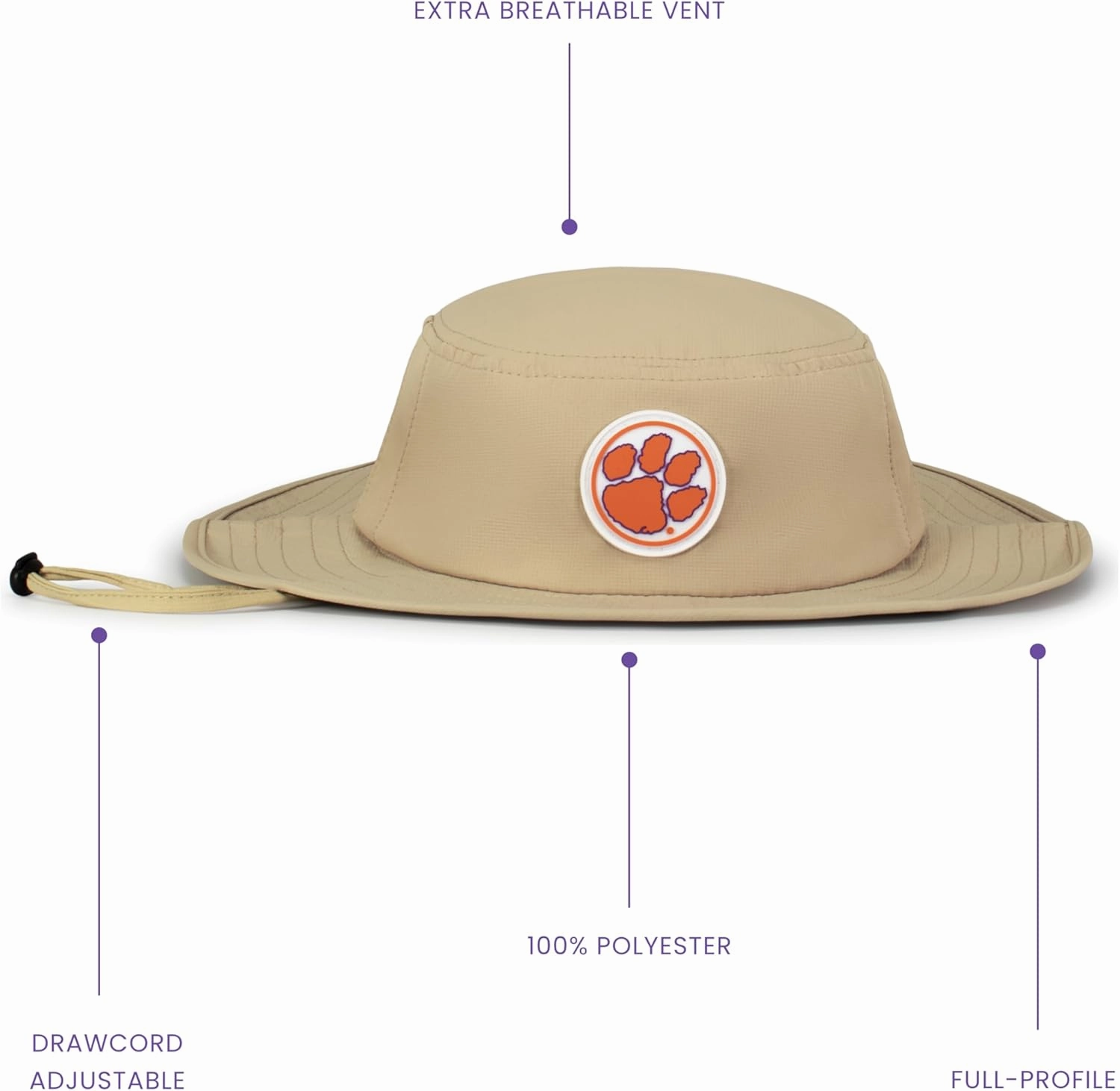 Pacific Headwear NCAA Collegiate Manta Ray Boonie Hat-Sun Protection, Adjustable Fit, Lightweight, Outdoor Sports Cap
