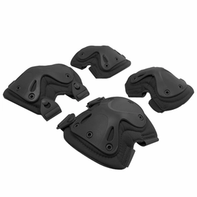 Pack Of 4 Tactical Combat Knee & Elbow Protective Pads Guard Black (2*Knee Pad and 2*Elbow Pad)