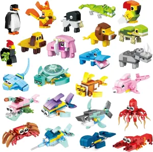 Party Favors - 24Pack Mini Building Blocks Toy for Party Favor for Kids 6-8-12,Goodie Bag,Bulk Toys Classroom Prizes,Party Bag, Bakc to School Birthday Students Gifts for Boy