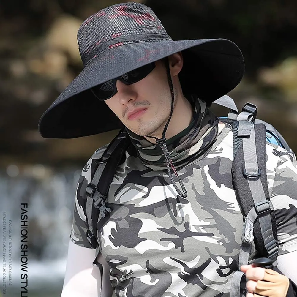 Peicees Super Wide Brim Sun Hat UPF 50  UV Waterproof Fishing Hat for Men Women
