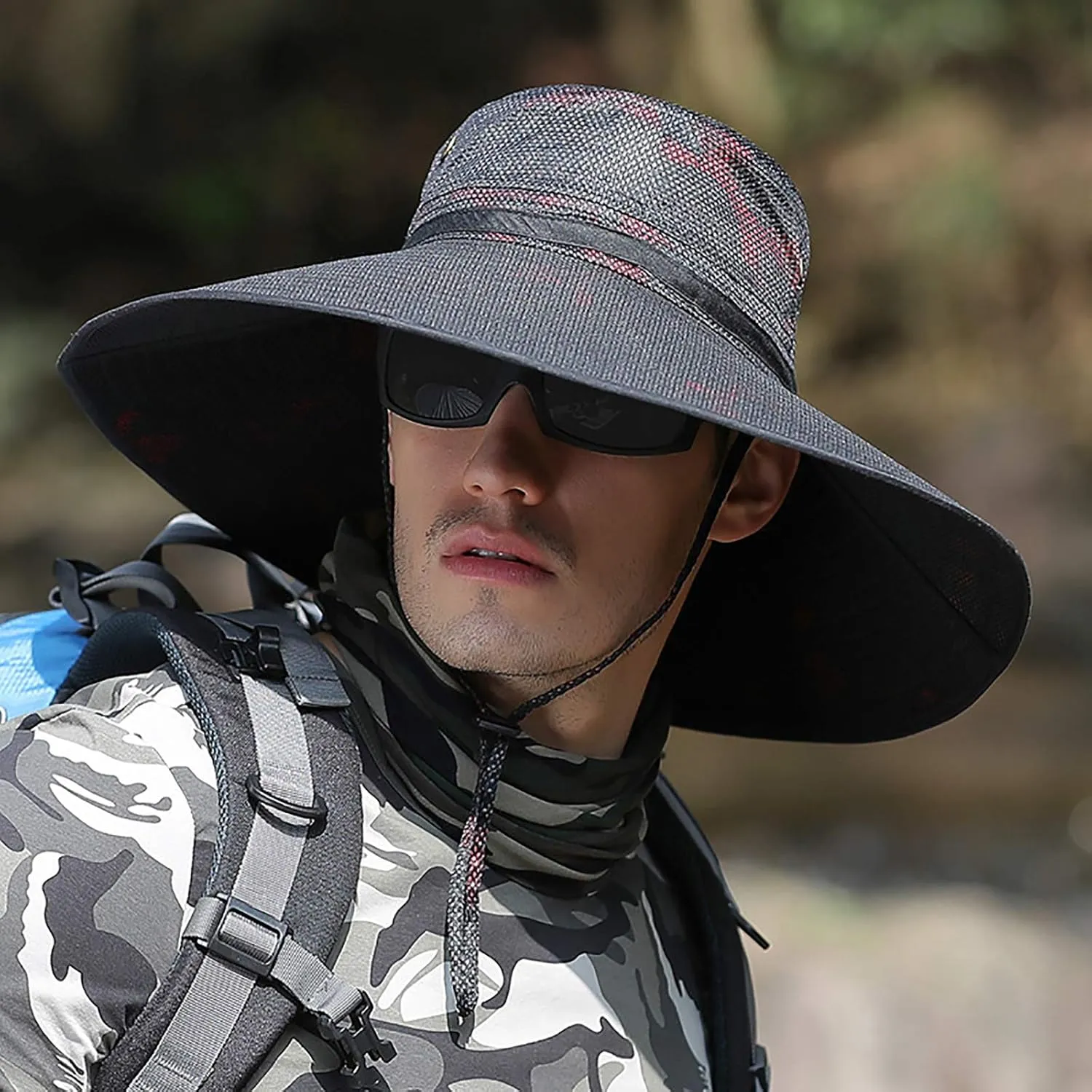 Peicees Super Wide Brim Sun Hat UPF 50  UV Waterproof Fishing Hat for Men Women
