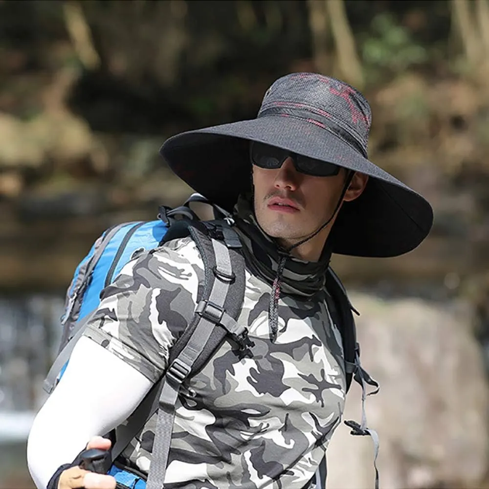 Peicees Super Wide Brim Sun Hat UPF 50  UV Waterproof Fishing Hat for Men Women