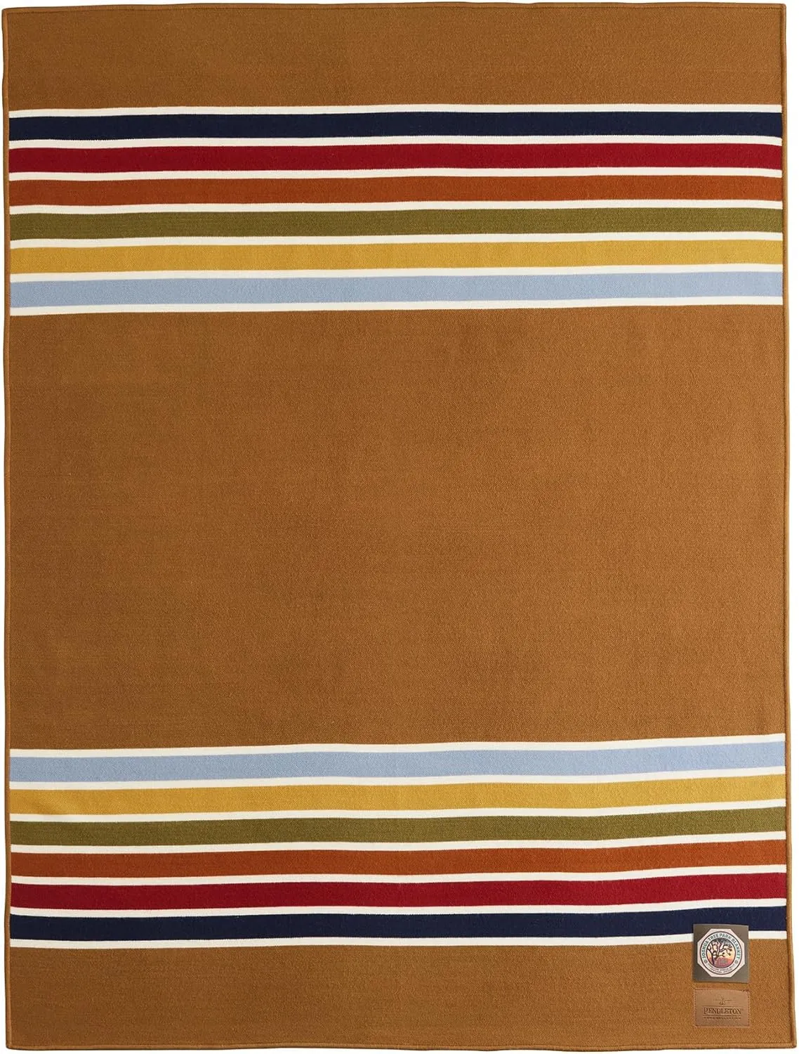 Pendleton National Park Throw with Leather Carrier 54" x 72" - Premium Wool Throw, Iconic Stripes, Durable Blanket for Home & Outdoor Adventures - Yellowstone
