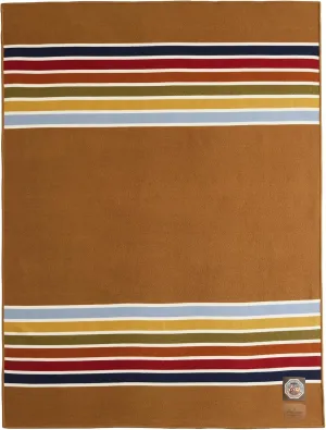 Pendleton National Park Throw with Leather Carrier 54" x 72" - Premium Wool Throw, Iconic Stripes, Durable Blanket for Home & Outdoor Adventures - Yellowstone