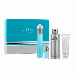 Perry Ellis 360 4 Piece Set For Men (3.4 Eau Di Toilette   3.0 After Shave Balm   Deo Stickk   75 Ml Eau Di Toilette Spray)