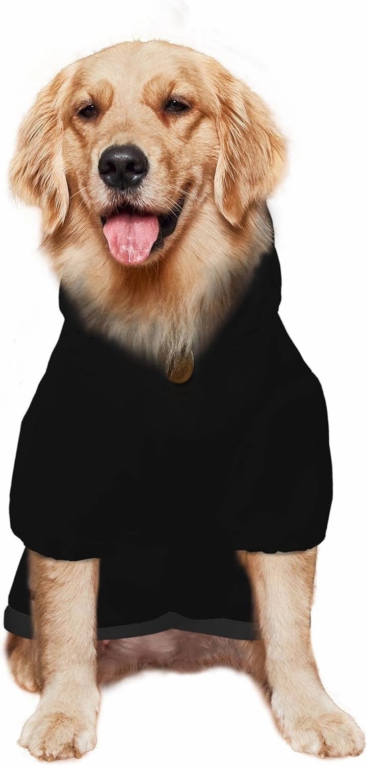 Pet Dog & Cat Hoodie, Basic Pet Clothes Hoodie Sweater with Hat, Color Black Pet Hoodie, Multi-Color Soft and Warm Cute Casual Hoodie Sweatshirt for Medium Large Dogs, XXL