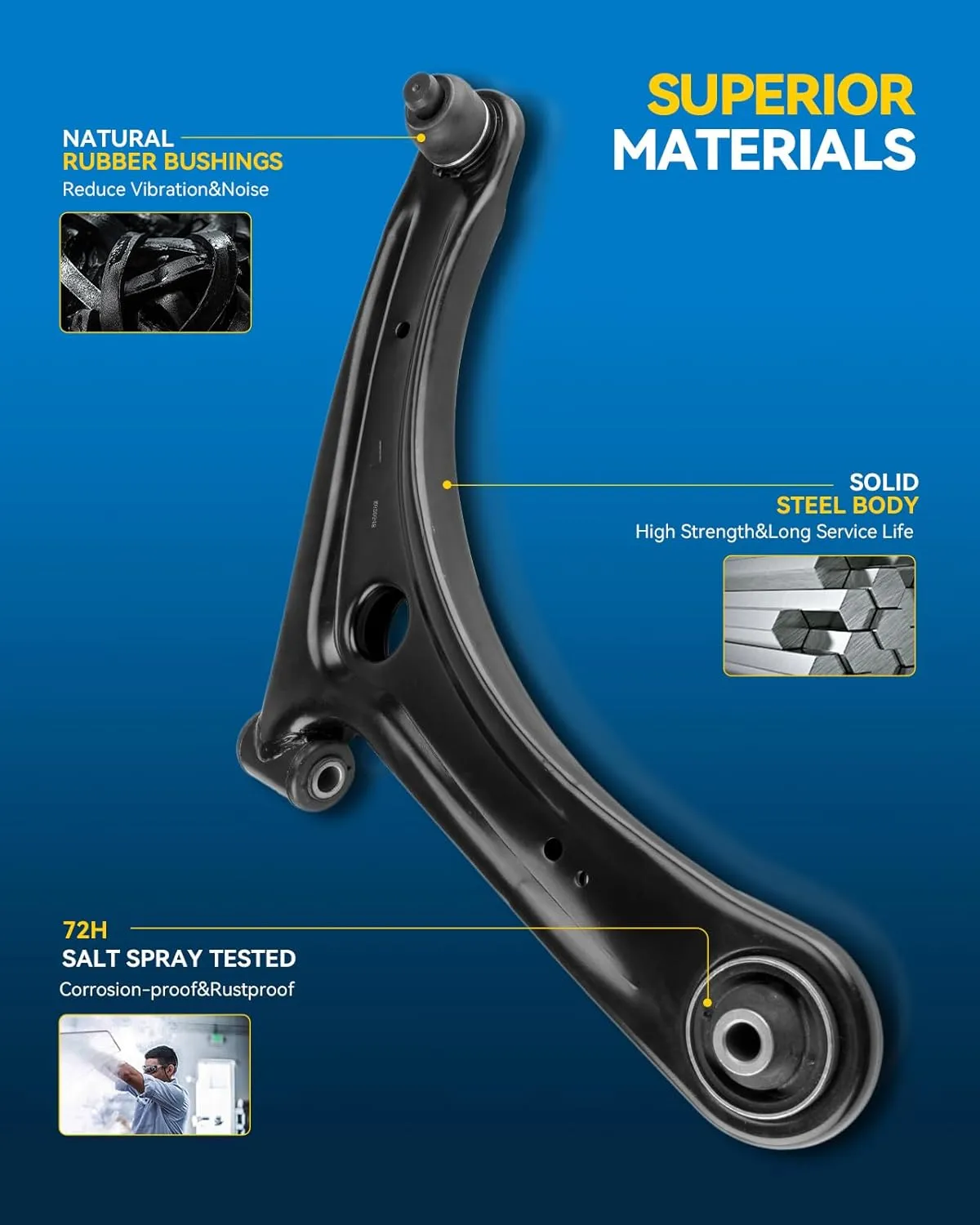 PHILTOP 2pcs Front Lower Control Arm w/Ball Joint Compatible with Honda Odyssey 2005 2006 2007 2008 2009 2010 Driver & Passenger MS601007 MS601008 Suspension Kit