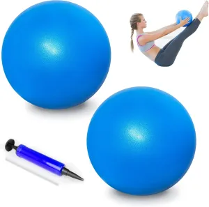 Pilates Ball 9 Inches Core Ball with Pump, Mini Exercise Ball, Small Exercise Ball for Pilates, Yoga, Stretching, Balance, Core Training, Physical Therapy, Home Gym Office (2PCS)