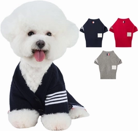 PINA Dog Sweater, Dog Cardigan Sweater, Knitted Dog Sweater Classic Warm Windproof, Puppy Sweater Winter Clothes for Small Medium Large Dogs