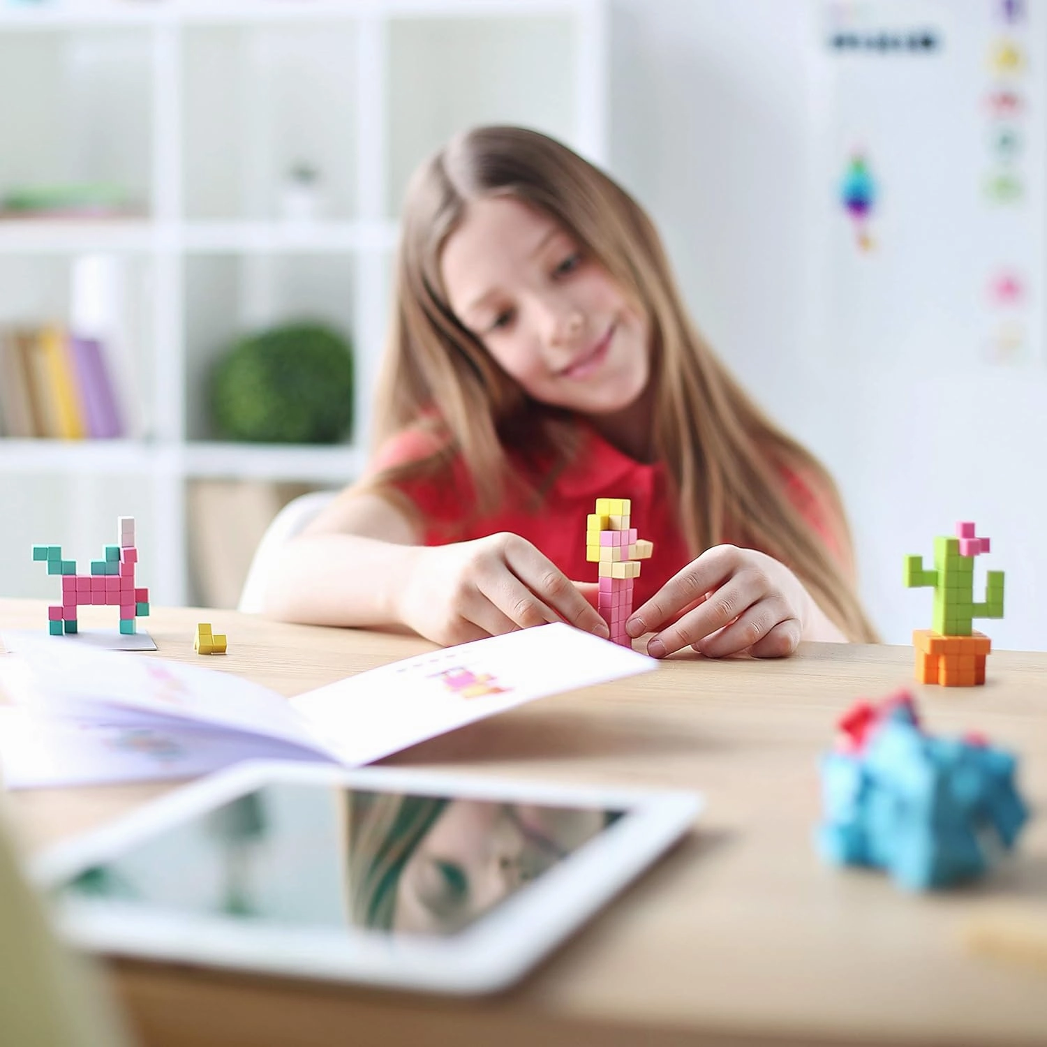 PIXIO Mini Monsters - Tiny Magnetic Blocks Building Toy in The Pixel Art Style with Free App - 5/16" Plastic Cubes with 6 Magnets Inside - Open Ended Toy - Creativity Toy for Ages 6 