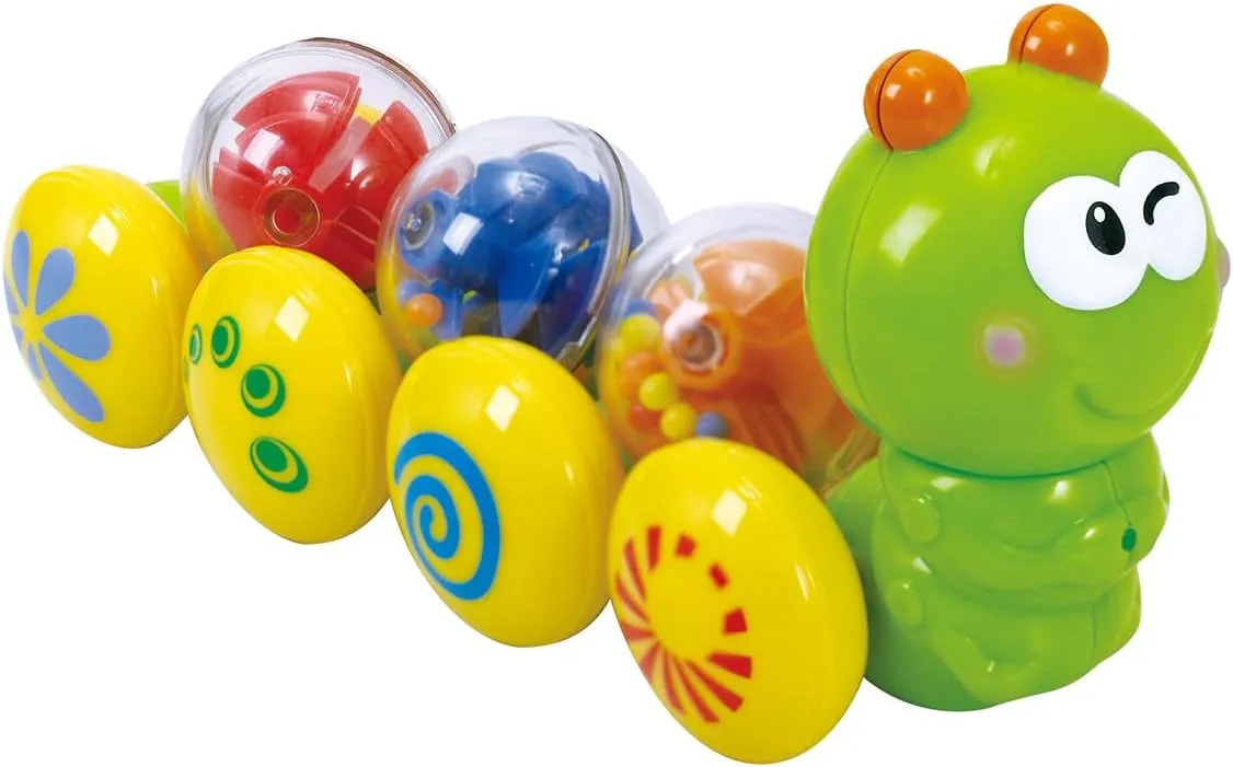 Play My Wiggly Caterpillar Baby Pull-Along Toy, Green/Blue/Red/Yellow Pretend Play Perfect for 18 Months and Up