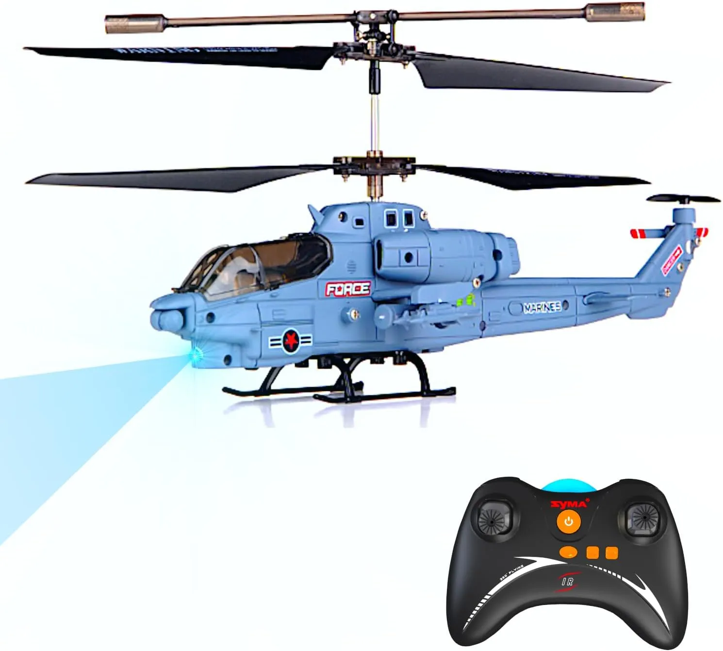 POCO DIVO SuperCobra AH-1 RC Helicopter S108G, US Marine Attack Aircraft Model, USMC SeaCobra Navy Cobra Fighter, Infrared 3CH Remote Control Gyro Flight, Kid Toy Plane Gift Adult Military Collection