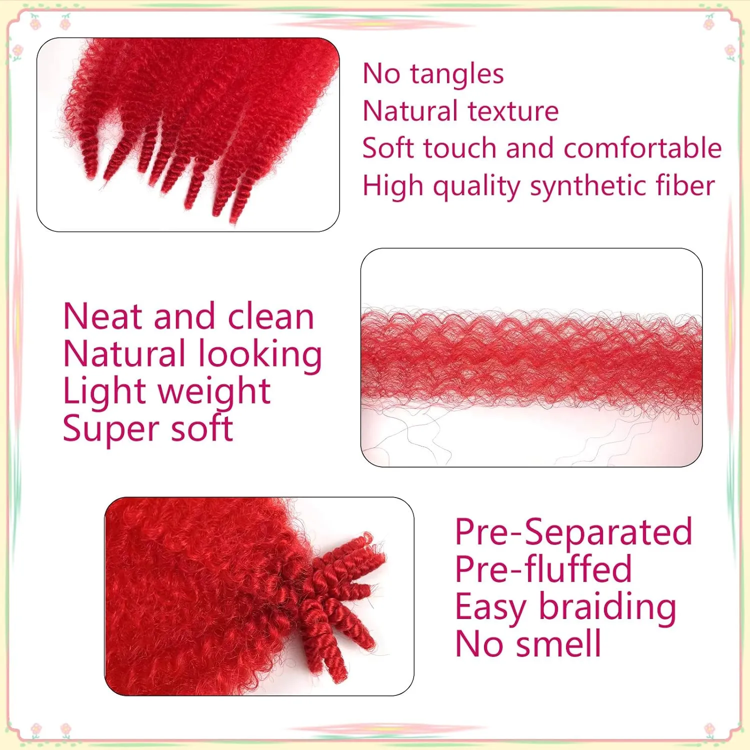 poetically Marley Twist Braiding hair,12'' Springy Afro Twist Hair,Red Cuban Twist Hair,Hair Spring Twist Hair for Soft Butterfly Locs Crochet Hair Extensions for Black Women(12'' (Pack of 8), Red)