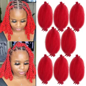poetically Marley Twist Braiding hair,12'' Springy Afro Twist Hair,Red Cuban Twist Hair,Hair Spring Twist Hair for Soft Butterfly Locs Crochet Hair Extensions for Black Women(12'' (Pack of 8), Red)