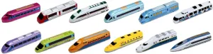 PowerTRC Bullet Train Toys Set for Toddlers Kids Boys, Pull Back City Subway Train High Speed Modern Locomotives Toys Set Party Favors Bulk Gifts for Ages 3 4 5 6 7 8 9 (12 Pcs)