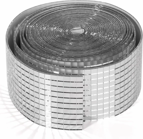 PP OPOUNT 10000 PCS Mini Disco Tiles, 1 Roll 5 x 5 mm Self-Adhesive Disco Ball Tiles, Glass Mirror Tiles for Crafts, DIY Disco Cowboy Hat, Disco Ball, Disco Ball Planter, Photo Frames, Indoor Decor