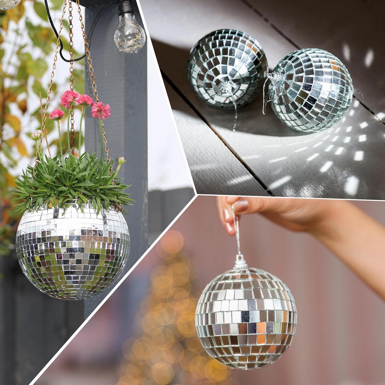 PP OPOUNT 10000 PCS Mini Disco Tiles, 1 Roll 5 x 5 mm Self-Adhesive Disco Ball Tiles, Glass Mirror Tiles for Crafts, DIY Disco Cowboy Hat, Disco Ball, Disco Ball Planter, Photo Frames, Indoor Decor
