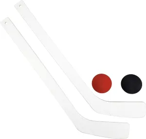 PRISP 4-Piece Mini Hockey Set - 2 Mini Sticks & 2 Balls Knee Hockey Kit; Sports Gift for Indoors, Basement, Garage